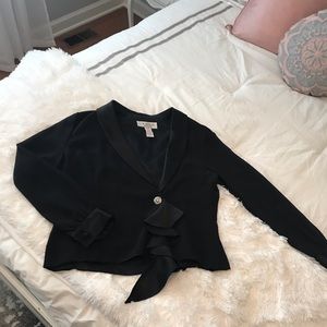 Black formal cocktail blouse